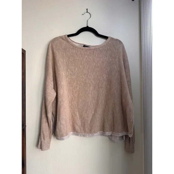 Unavailable - Eileen Fisher Linen Cotton Blend Sweater Knit Pullover Top - Picture 1 of 4
